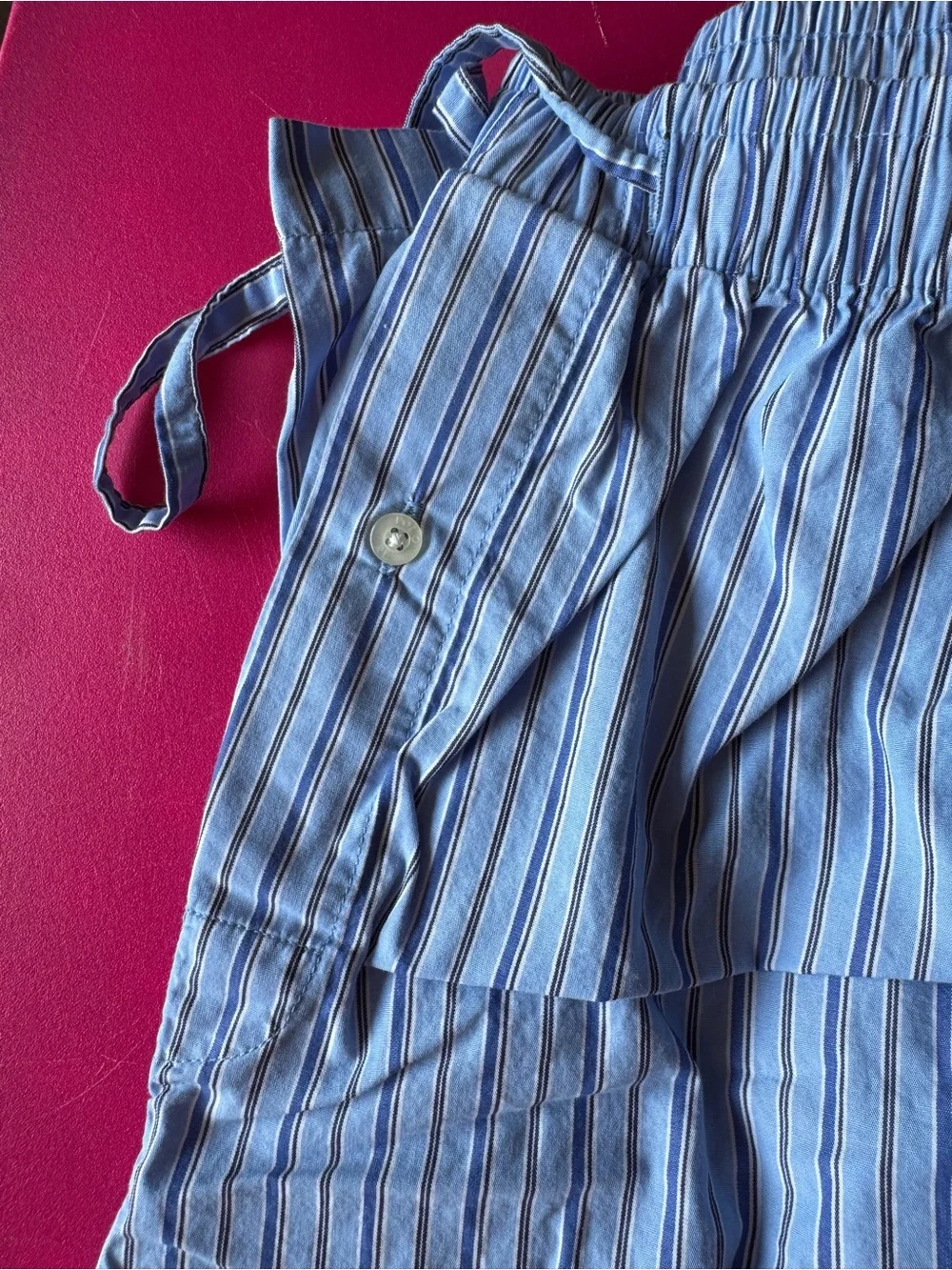 Polo by Ralph Lauren Men's Blue Stripe Button-down pajama set